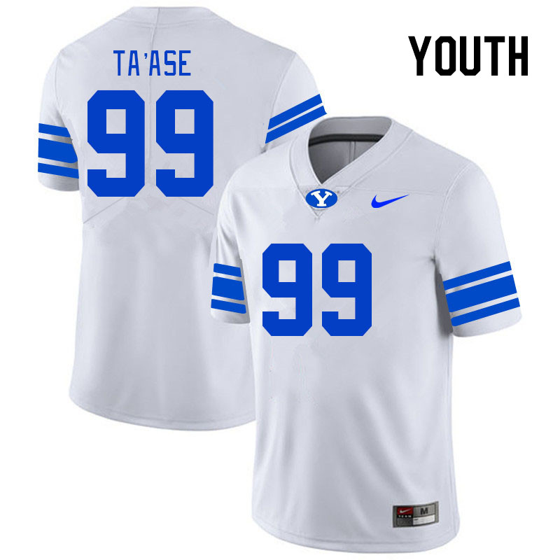Youth #99 Mata'ava Ta'ase BYU Cougars College Football Jerseys Stitched Sale-White
